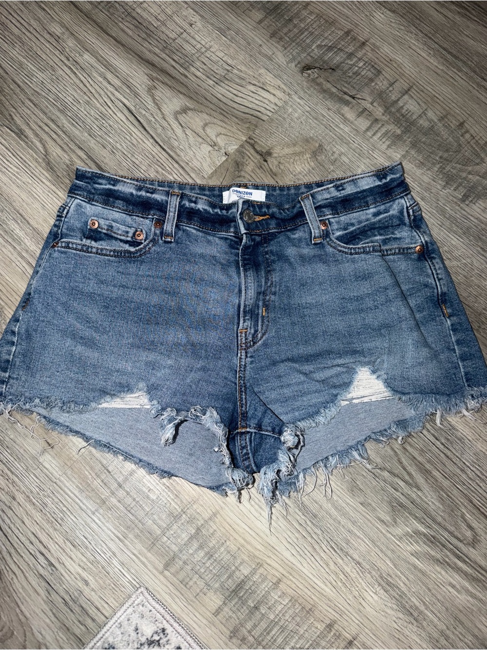 Levi's Distressed Light Blue Denim Cutoff Shorts